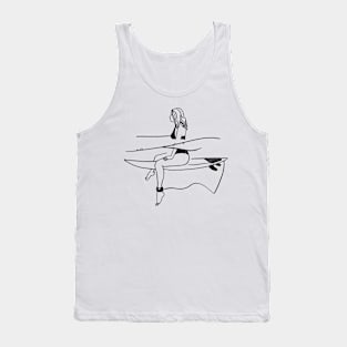 Surfer Girl Ilustration Tank Top